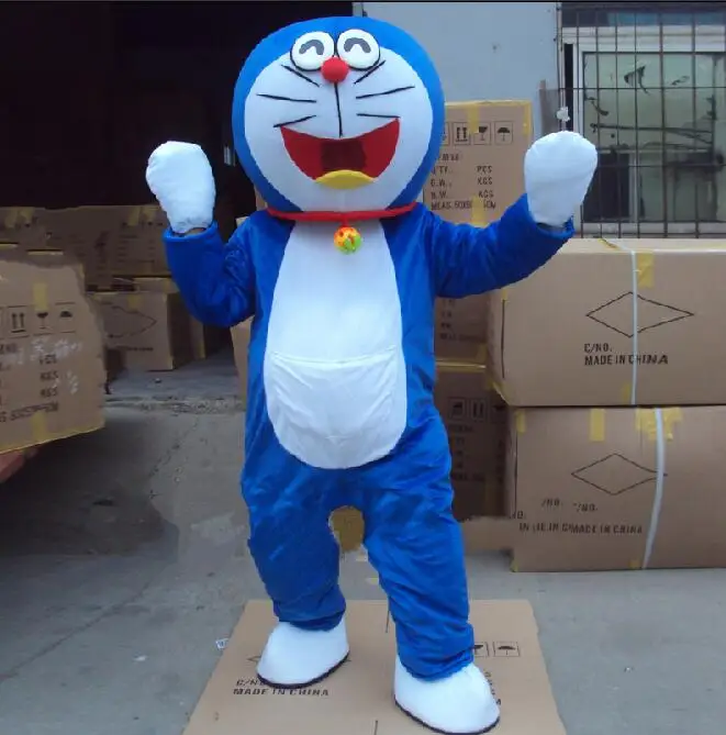 Очень высокое качество Doraemon талисмана Робот-кошка милый характер Аниме Манга талисмана взрослый костюм мультфильм