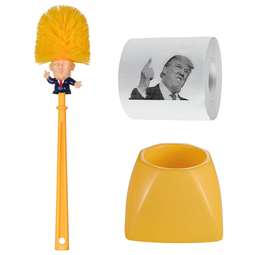 

Donald Trump Paper Toilet Bowl Brush Trump Toilet Brush With Paper Set