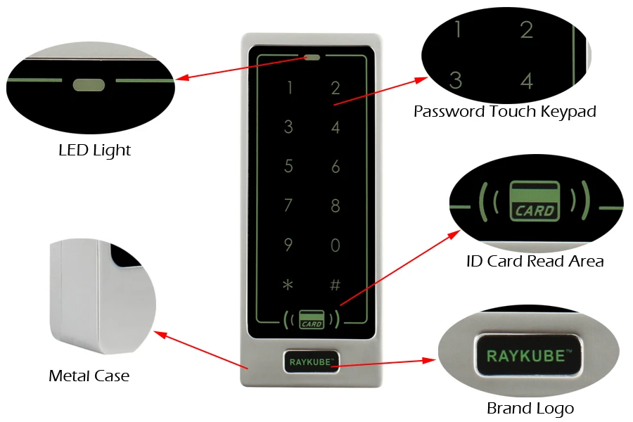 RAYKUBE система контроля доступа с сенсорной клавиатурой RFID считыватель электронный замок двери полный комплект для офис