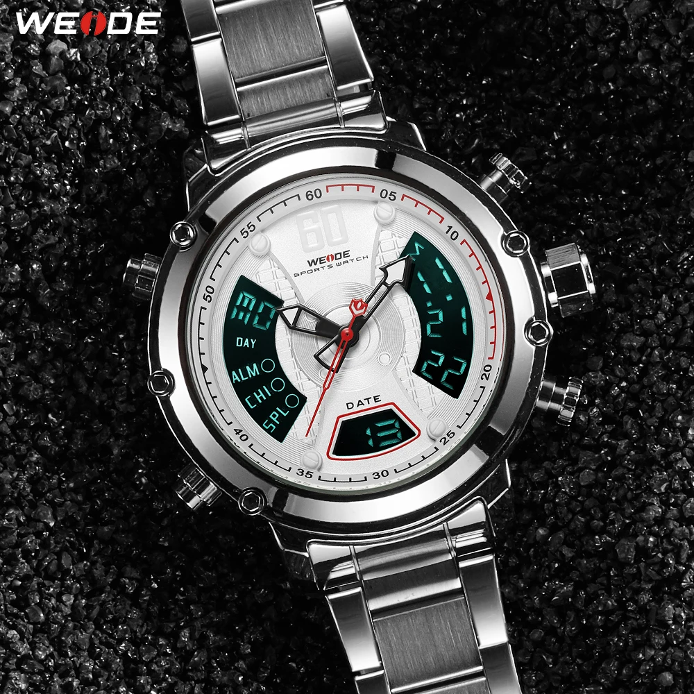

WEIDE New Design men Top sale Brand numeral Digital Quartz movement Business metal belt bracelet Strap digital Wristwatches