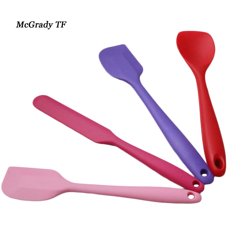  4pcs/set Kitchen Silicone Cream Butter Cake Spatula Mixing Batter Scraper Brush Butter Mixer Cake B