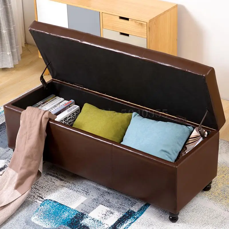 

Household storage stool rectangular shoe bench door Shoe cabinet solid wood sofa stool living room storage stool 80x43x45cm