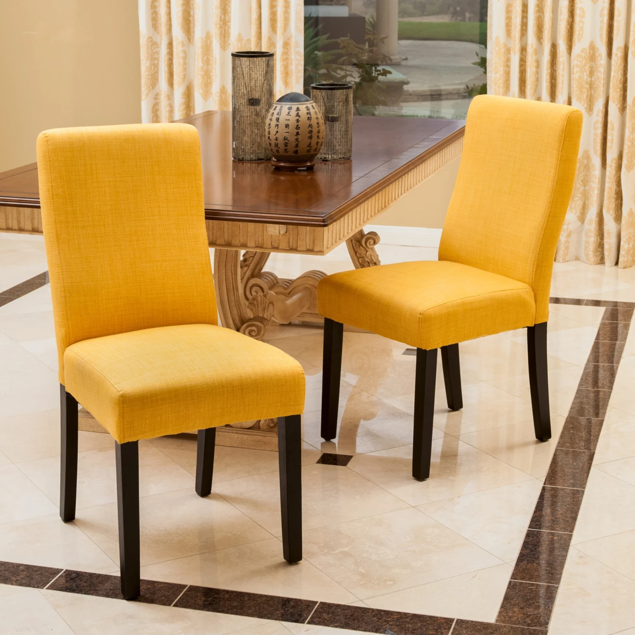 

Heath Apricot Fabric Dining Chairs (Set of 2)
