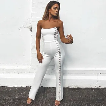 

Sexy Sleeveless Women Jumpsuits Long Pants Slim Club Party Solid Elegant Jumpsuits Ladies Overalls Romper Combinaison Fashion