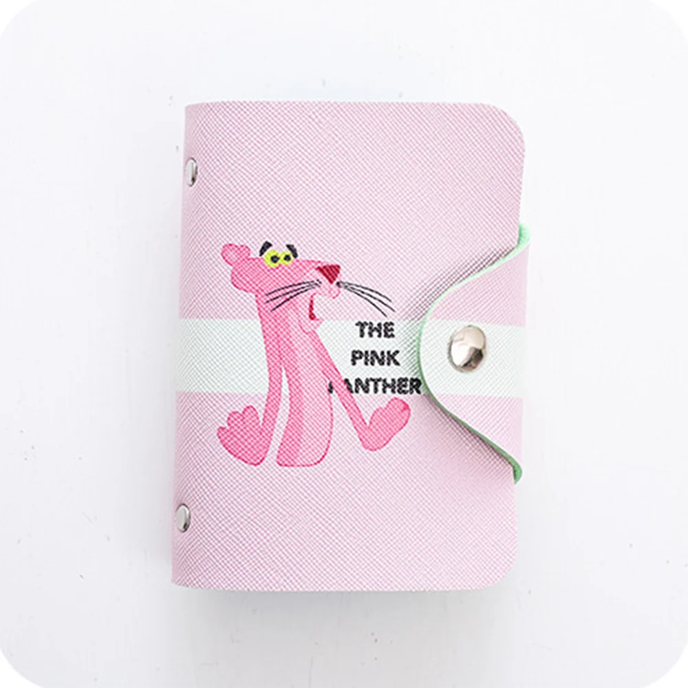 Cute Women Business Card Holder Case Book Cartoon Leather Bank Credit Card Clip Wallet Cardholder Flamingo ID Card Bag 20 Bits