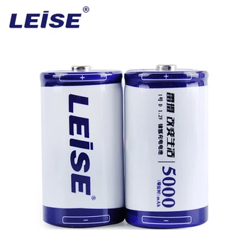 

LEISE 2PCS 1.2V 5000mAh NI-MH D size rechargeable battery with high capacity and durable for gas stove and water heater