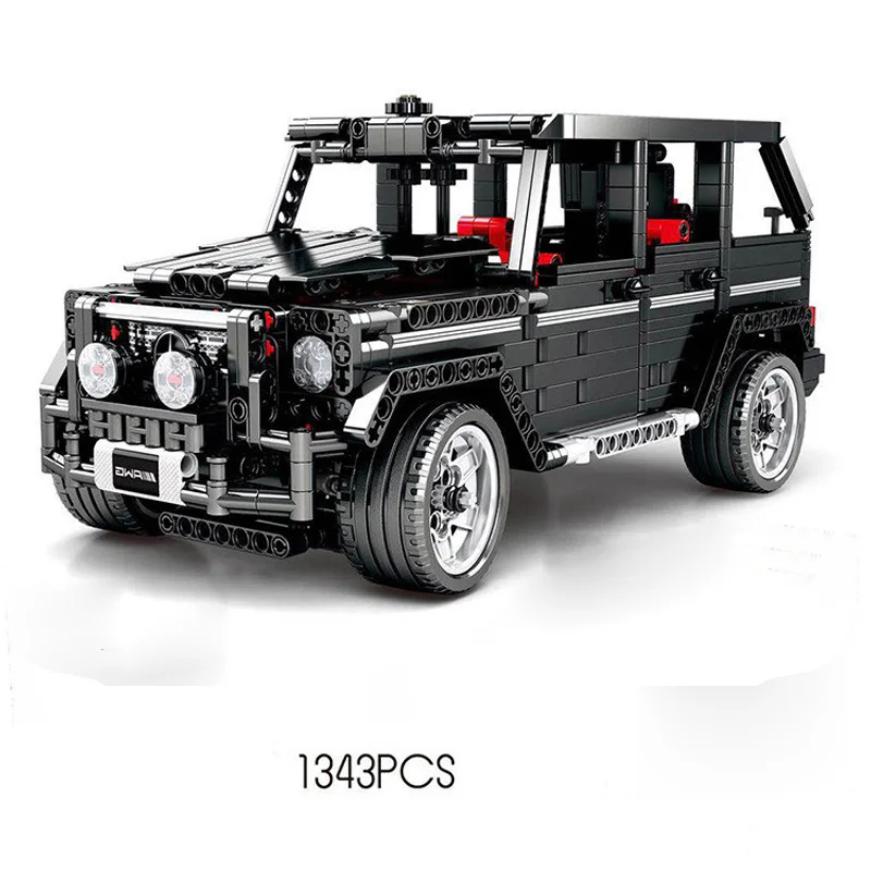 

Technics Simulation SUV benz amg G500 building block pull back car assemable bricks toys collection for boys gifts