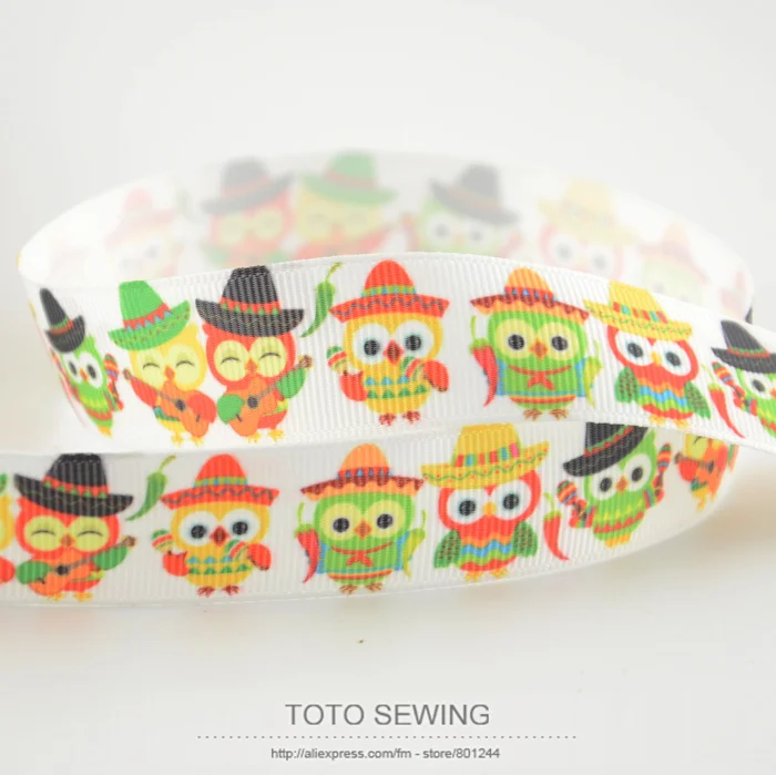 

Lovely owl designs accessories min order is 5$ (mixed order)7/8" 22mm printed grosgrain ribbons polyester DIY Free shipping