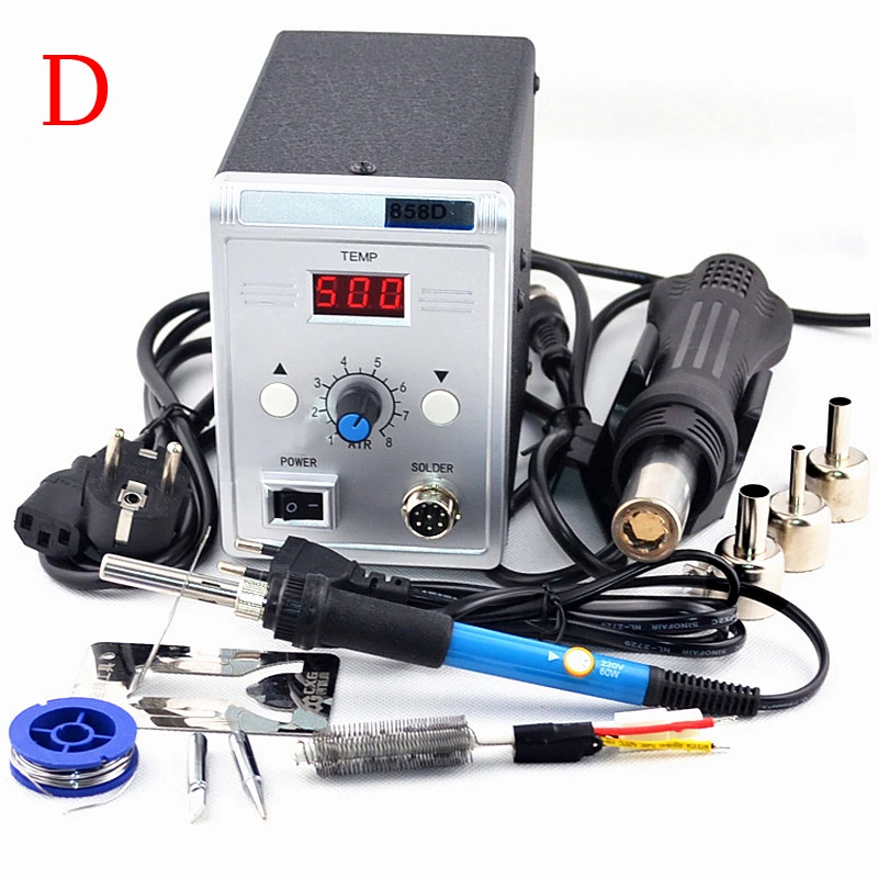 Kopen MYPOVOS 700W 858D Soldeerstation LED Digital Soldeerbout desoldeerstation BGA Rework Soldeer Station Heteluchtpistool 220V