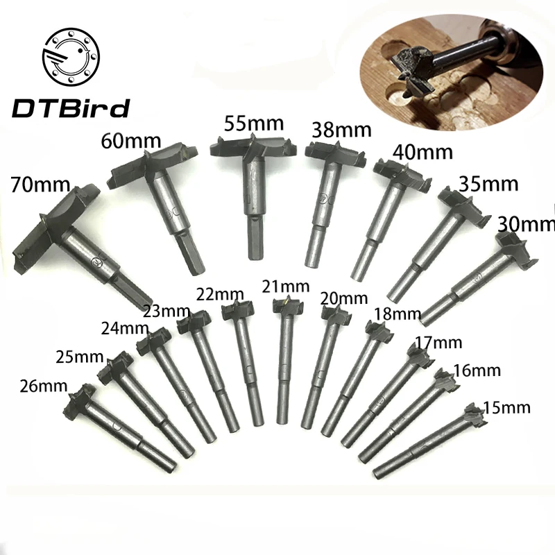 5pcs/Set Hand Tools YG8 Forstner Auger Drill Bit Woodworking Hole Saw
