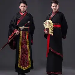 Hanfu для мужчин черный Hanfu костюм для косплея древняя одежда для героев традиционная Hanfu опера сценический костюм BL1816