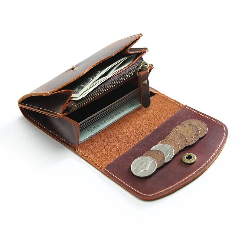 

Wallet Men Coin Purses Genuine Leather Short Wallet Multifunctional Head Cowhide Wallet