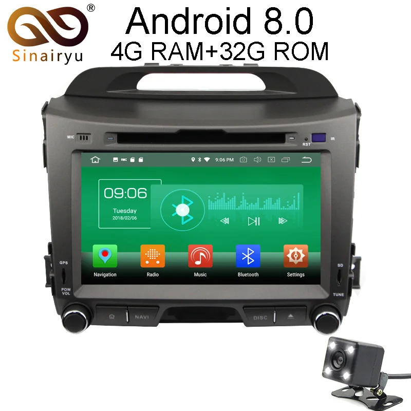 Sinairyu 4G RAM Android 8 0 Car DVD For Kia Sportage 2010 2011 2012 Octa Core