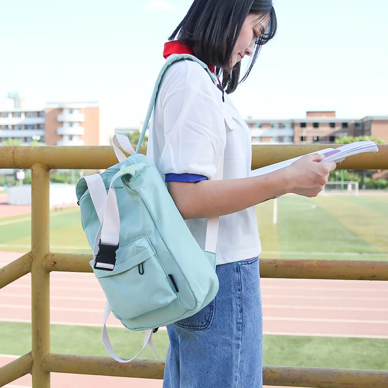 

DCIMOR High quality embroidered Multifunctional Backpack Solid color Women Backpacks Waterproof Back Pack Fashion School Bags