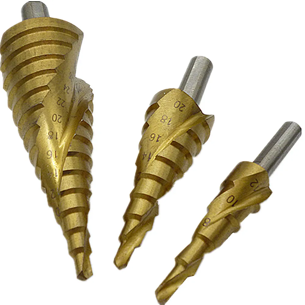 Aliexpress.com : Buy 3pcs Titanium Step Drill Bit Hss Steel Wood