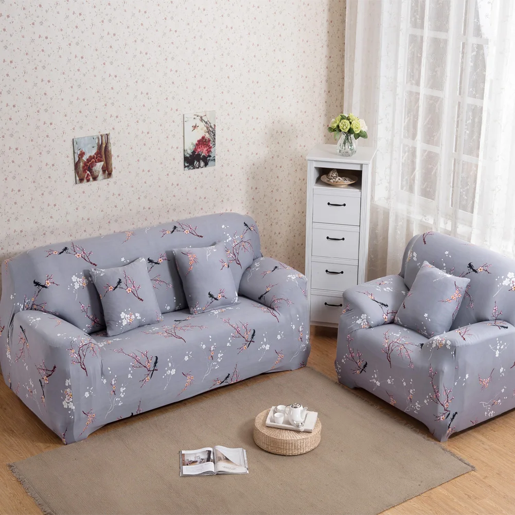 Plum Blossom Printed Sofa Cover Slip resistance Spandex Stretch Elastic Sofa Cover Case Slipcover All inclusive