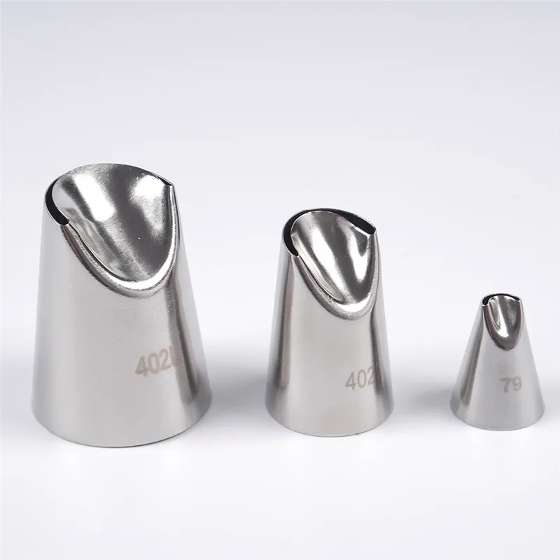 3Pcs Flower Cream Cake Decorating Tips Set High Quality Stainless Steel Icing Nozzles For Cupcakes Dessert Decorators 3Pcs Flower Cream Cake Decorating Tips Set High Quality Stainless Steel Icing Nozzles For Cupcakes Dessert Decorators