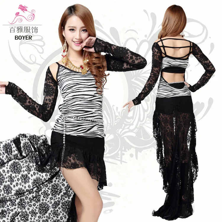 2017 Real Gymnastics Leotard Ballet Tutu Collant Belly Dance Set New