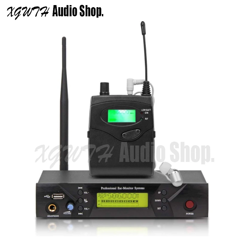 

Single channel In Ear Monitor System UHF Wireless Professional In-Ear Monitoring System USB and white color Earbud Headphone