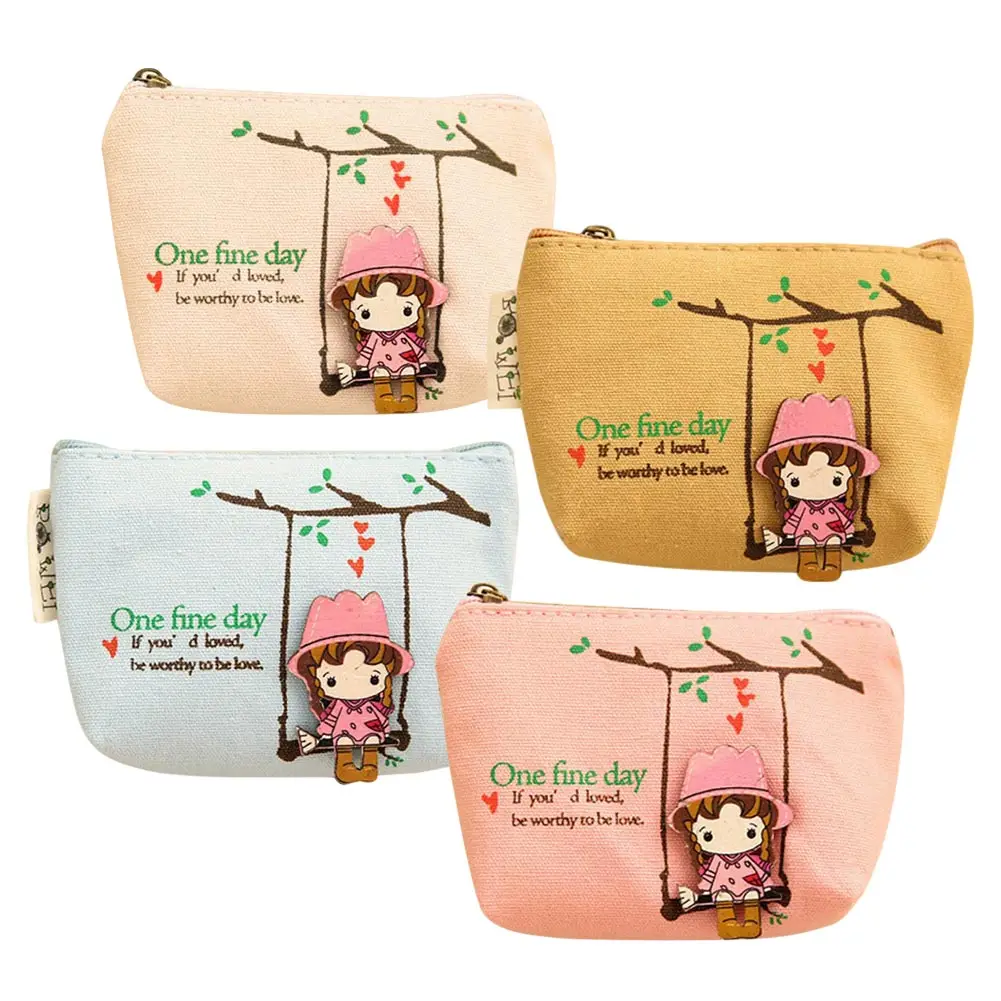 

New Arrival Cute Mini Women Female Canvas Swing Girl Coin Bag Fashion Wallet Change Pouch Key Holder Small Money Bags Popular