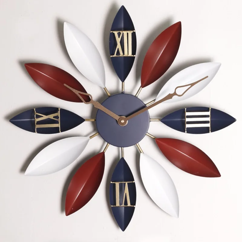 Европейский ретро стиль часы настенные часы Horloge железа искусство украшение дома гостиная кварцевые иглы - Цвет: B