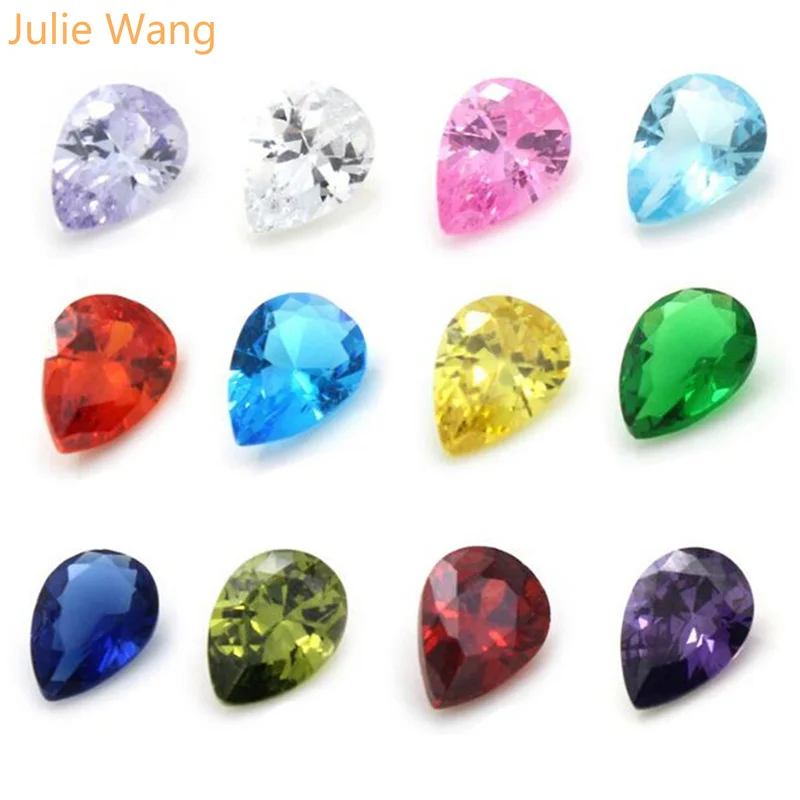 

Julie Wang 12PCS/pack 7 Shapes 5MM Zircon Birth Stone DIY Jewelry Findings Floating Locket Charms For Living Memory Locket