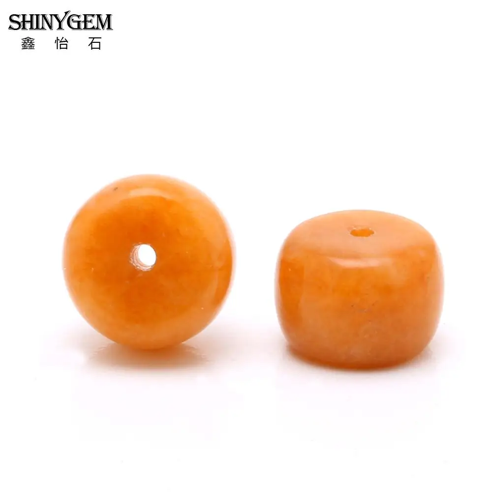 

ShinyGem 7*9mm Yellow Jades Beads Wholesale Jewelry Supplies Small Flat Round Natural Stone Beads For Jewelry Making 20pcs/Lot