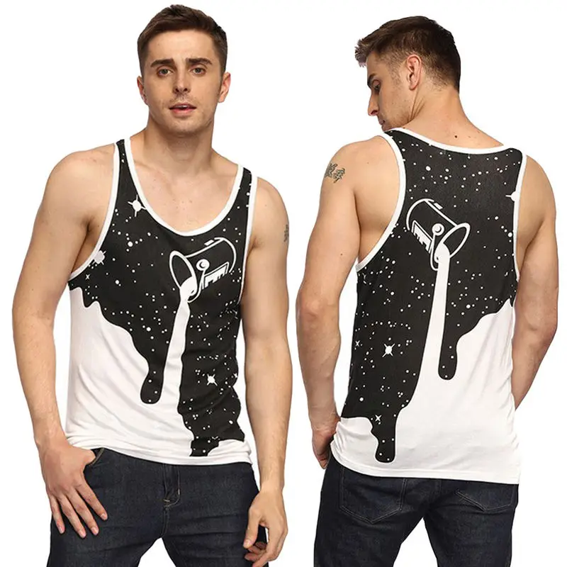 

2019 Men Summer Fashion 3D Print Tank Top Milk Cup Sleeveless Shirt Vest Tee Casual Sexy camiseta tirantes hombre gym Man's top