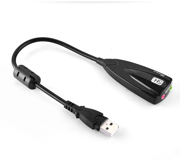 

USB Sound Card 7.1 Adapter 5HV2 3D Audio Headset 7.1 External USB To 3D CH Virtual Channel Sound Track 3.5mm for Laptop PC QJY99