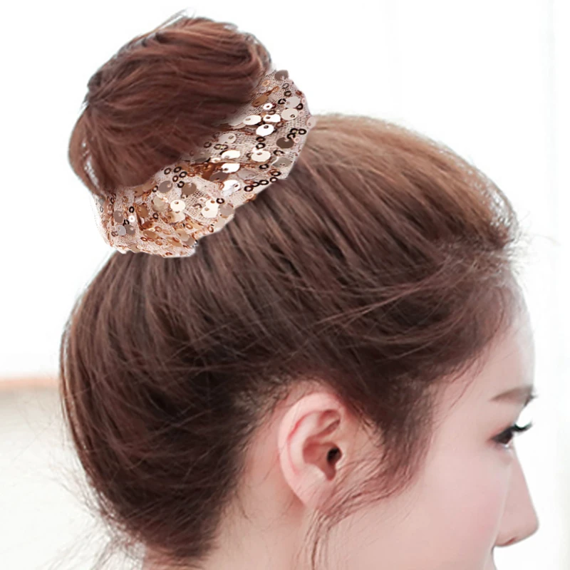 

LNRRABC Sequins elastic hair ring dish artifact comfort hair care high quality bohemian personality ponytail girl accessories