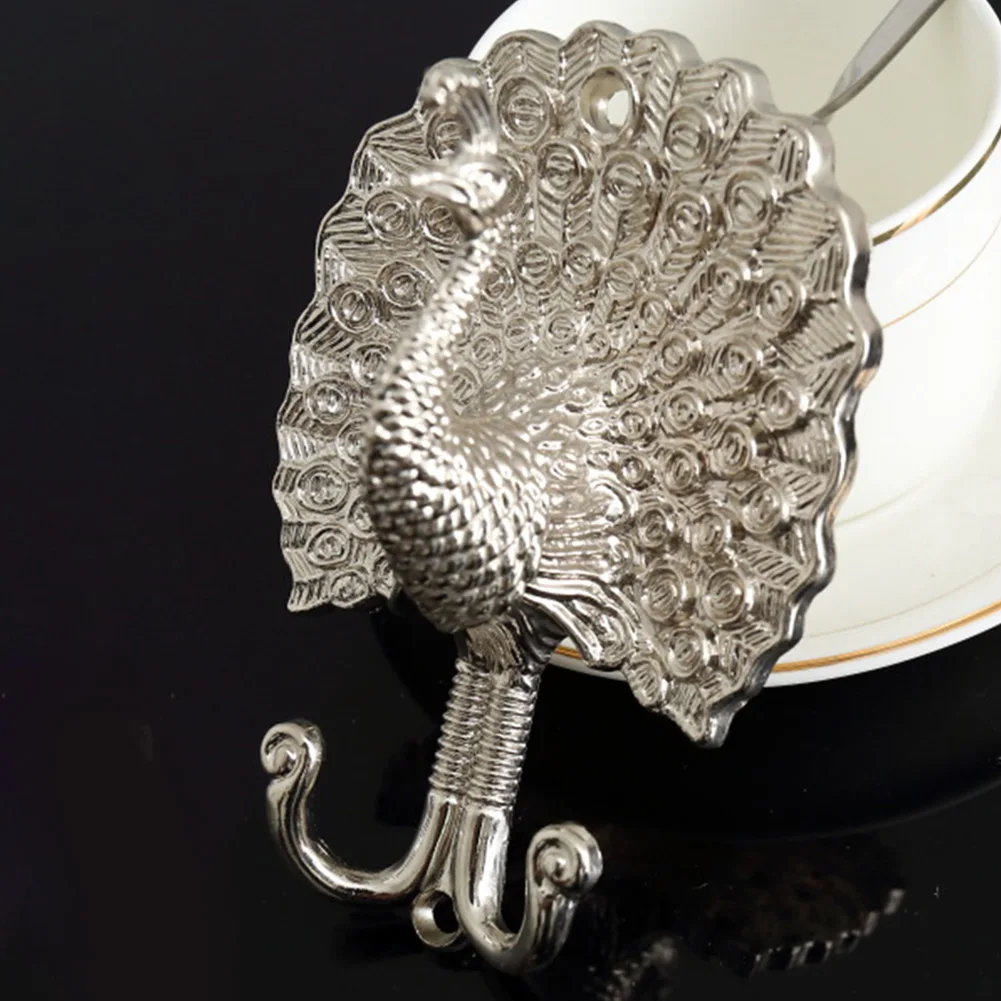 Настенный крючок держатель аксессуары модный ретро оконный, алюминиевый сплав вешалка для одежды Антикоррозийная форма павлина декоративная штора Tieback - Цвет: Silver