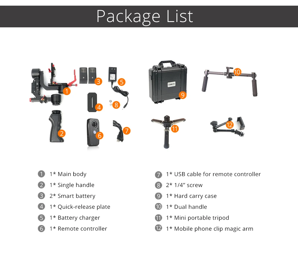Camel TV Optimus 3 Axis Gimbal портативный стабилизатор с внешней двойной ручкой мини штатив