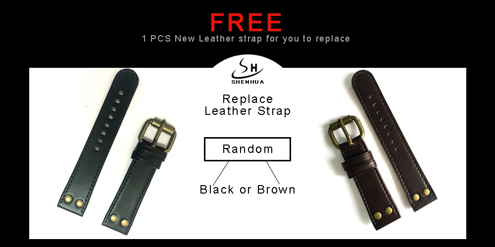 Leather strap brown black 2