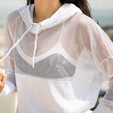 Cheap Blesskiss Mesh Yoga Top Sport Shirt Fitness Women Summer Hooded Long Sleeve Sports Wear For Ladies Workout Gym T Shirt Cheap Blesskiss Mesh Yoga Top Sport Shirt Fitness Women Summer Hooded Long Sleeve Sports Wear For Ladies Workout Gym T Shirt