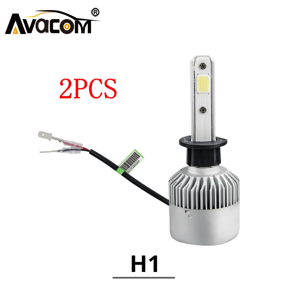 Avacom 2 шт. H1 светодиодный мини автомобиль лампы 12 V 4300 K 6500 8000Lm COB чип супер белый 24