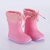 Kids Rubber Rain Boots for Girl Non-slip Boots Baby  Boys Waterproof Water Shoes Warm Children Rainboots Removable cotton cover ► Photo 2/6