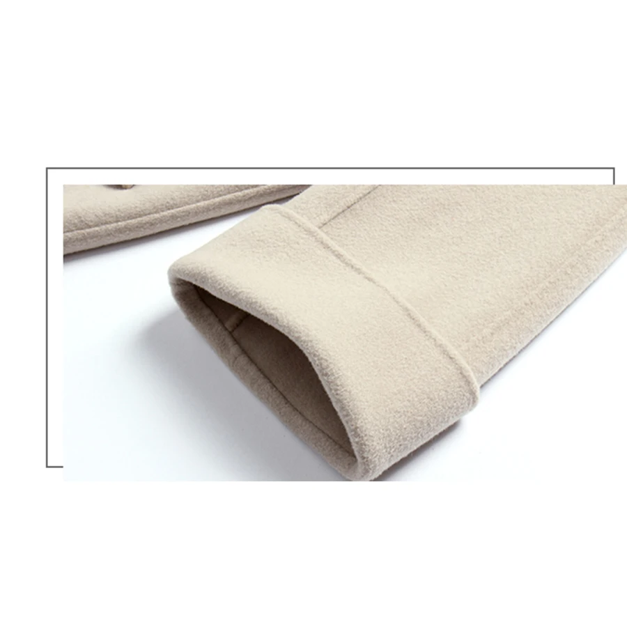 Mulena Loose Double Faced Woolen Coat Women Solid Double Breasted Pocket Long Ladies Coats Straight Outerwear Female Fall Spring