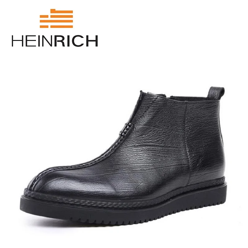 

HEINRICH 2018 Handmade Men Boots Autumn Natural Leather Gents Shoes Men Winter Safety Working Boots Sapato Social Masculino
