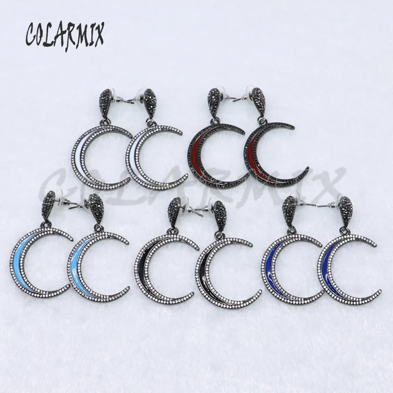 

3 pairs crescent earrings tribe horn dangle earrings mix colors wholesale jewelry jewels earrings gift for women 5079