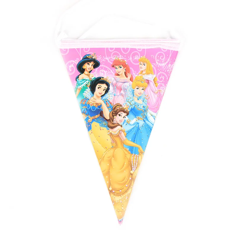 Disney Princess Flag 1set Banner Including 10pcs Pennants Kids Favor Birthday Party Decoration Supplies for boys/grils 240cm