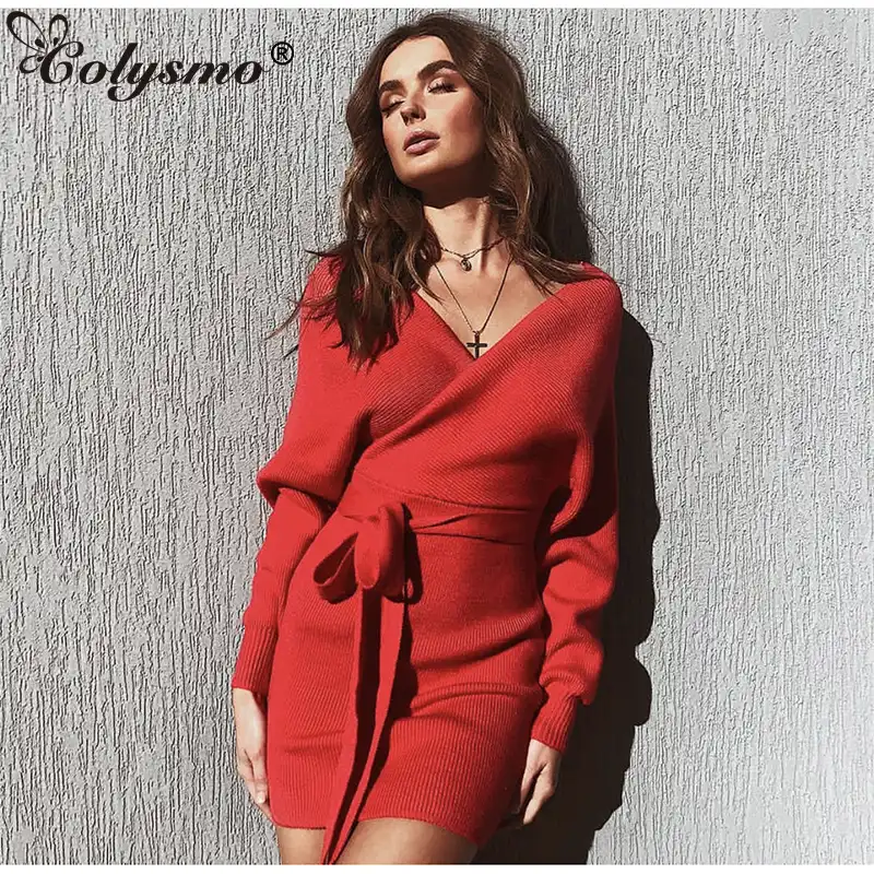 tie waist jumper dress