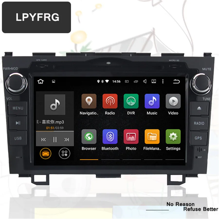 Excellent HD Octa Core A9 1.6GHz 1024X600 Android 9.0 Car DVD Player For Honda CRV CR-V 2006-11 4G WiFi GPS Navigation Stereo Video SD dvd 1