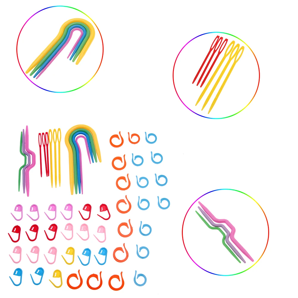 

1 Set ABS Plastic Knit Stitch Knitting Needles Crochet Hook Plastic Markers Needle Clip Craft Knitting Crochet Locking Stitch