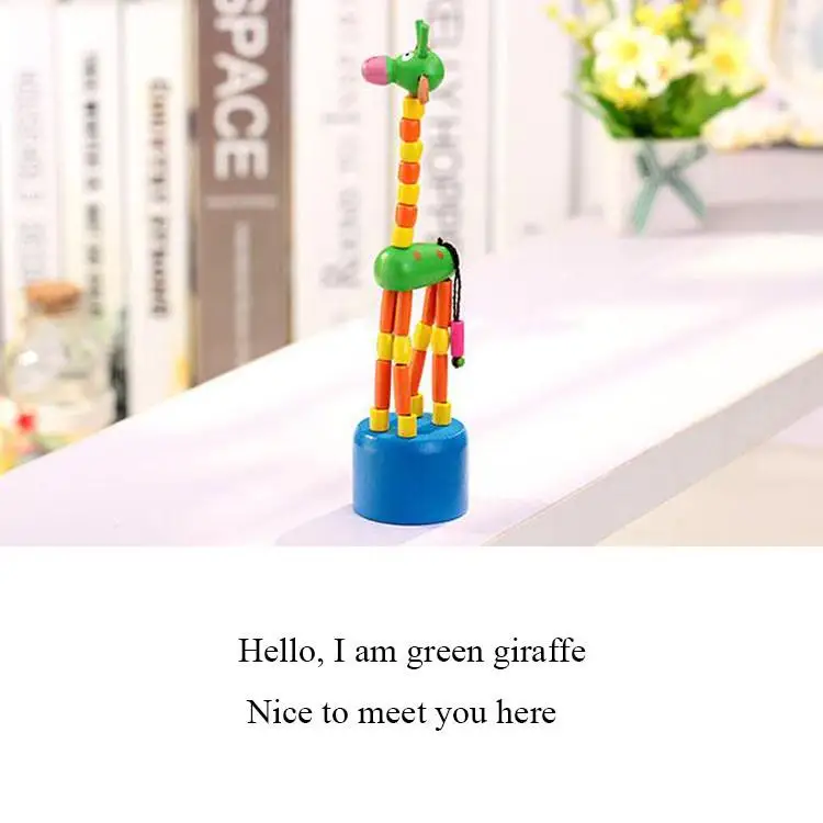 Детские Жираф деревянная игрушка модель игрушки изделия из дерева деревянный олень - Цвет: Светло-зеленый