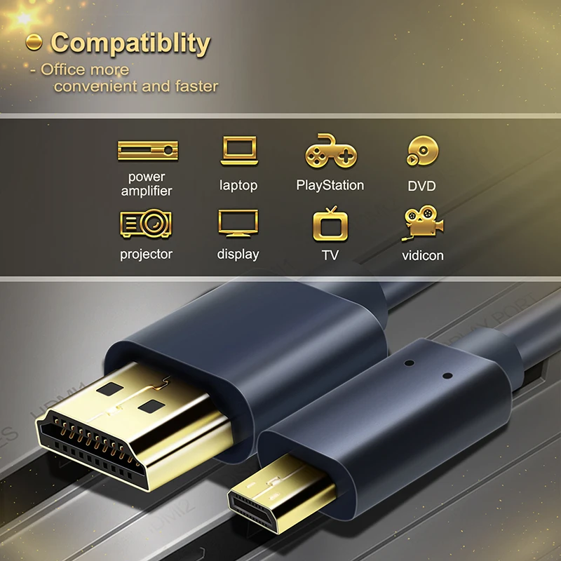 Кабель Micro HDMI к HDMI кабель позолоченный двунаправленный HDMI кабель 2k* 4k 2,0 HD Высокое качество HDMI кабель для PS4 коробка N117