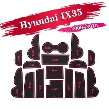 

16PCS Car Accessories Inner Gate Slot Pad Non-Slip Cup Mats Anti Slip Door Groove Mat Interior For Hyundai IX35 2012 2013 2014