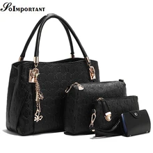Nuevo 2017 Caliente Multifunción Bolso de Las Mujeres Femeninas Bolsas de Cuero de LA PU Compuesto Para 4 Sets Bolsos Crossbody Bag + monedero + Soporte de la Tarjeta