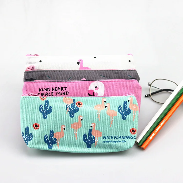 Kawaii Фламинго оригинальность карандаш кактус чехол в Корейском стиле из плотной
