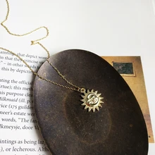 LouLeur 925 sterling silver original funny Sun smiley face pendant necklace gold creative necklace for women designer jewelry stylish smiley face lace choker necklace
