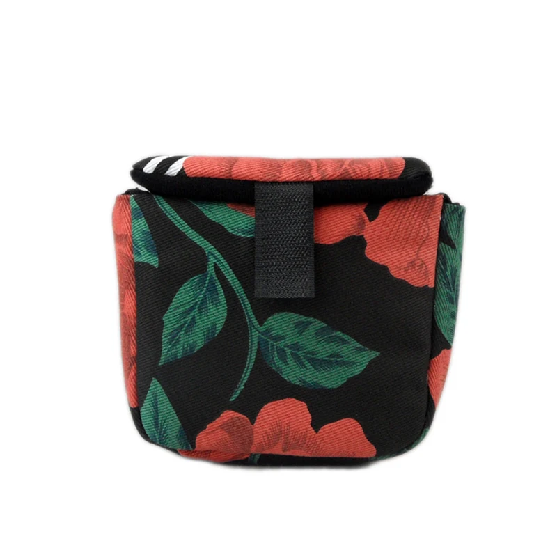 

Canvas Floral Print Camera Lens Bag Pouch Innner Cushion Partition Padded Shockproof 12x10x15cm Case For DSLR SLR Micro Single